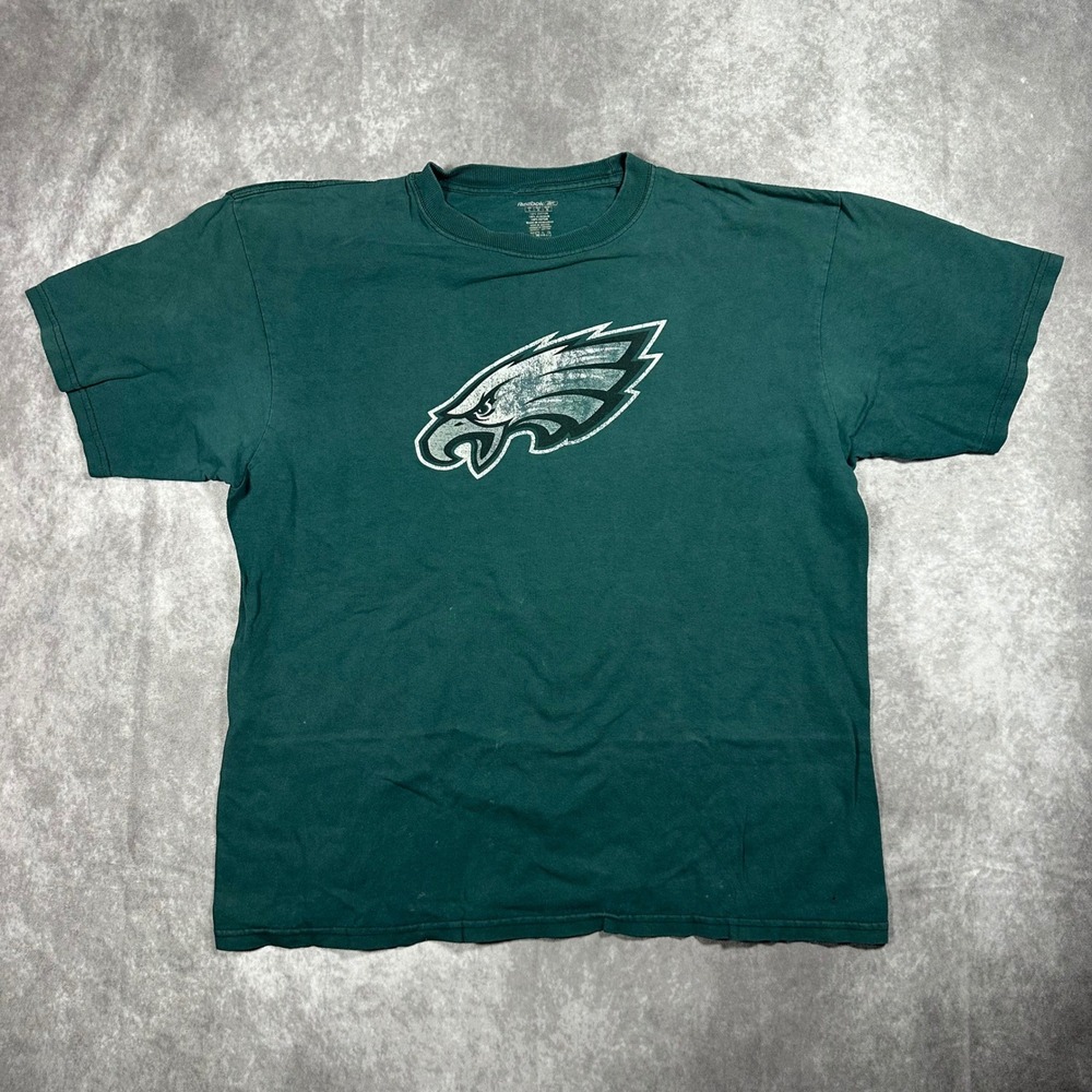 Reebok Philadelphia Eagles Mens Large Green Graphic T-Shirt NFL Football Tee